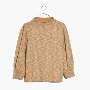 Madewell Gathered-Sleeve Mockneck Top